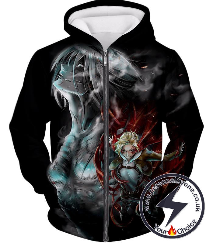 Attack on Titan Titan Soldier Annie Leonhardt Black Zip Up Hoodie